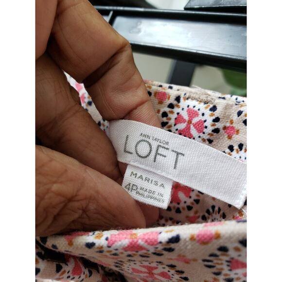 Ann Taylor Crop Pants Womens 4P Multi Cross Print Marisa Stretch Skinny Leg - Picture 4 of 11